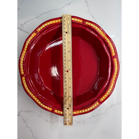 Temp-tations Figural Fruit Strawberry Basket Weave Covered Pie Casserole Dish - Picture 5 of 10